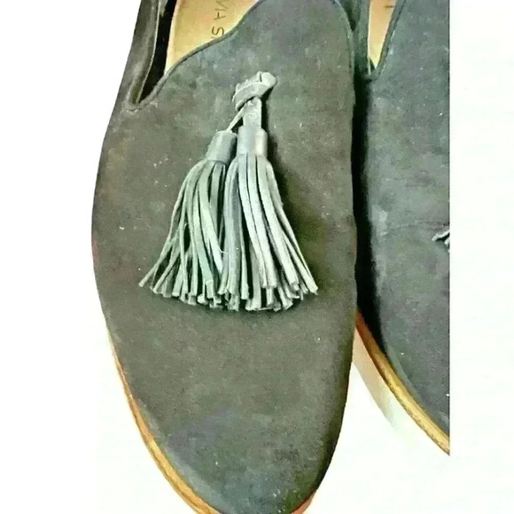 Via Spiga Sz 7 Suede Tassle Loafers Dark Academia Preppy Office Comfort - Picture 4 of 12